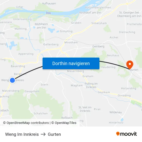 Weng Im Innkreis to Gurten map
