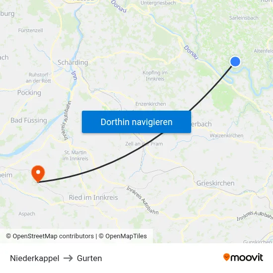 Niederkappel to Gurten map