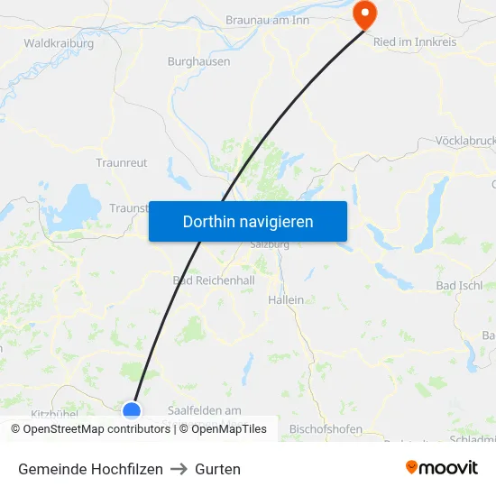 Gemeinde Hochfilzen to Gurten map