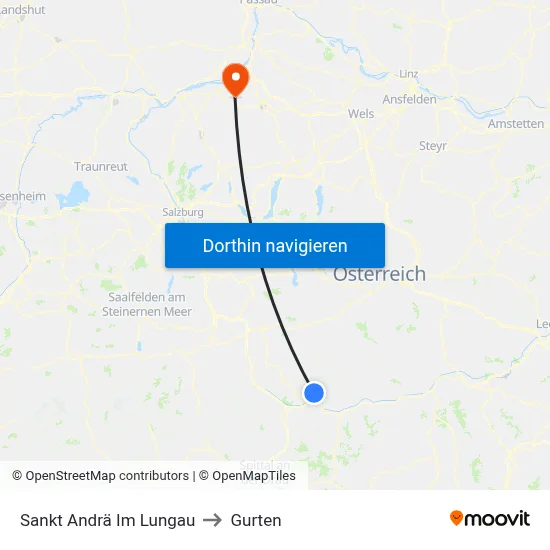 Sankt Andrä Im Lungau to Gurten map