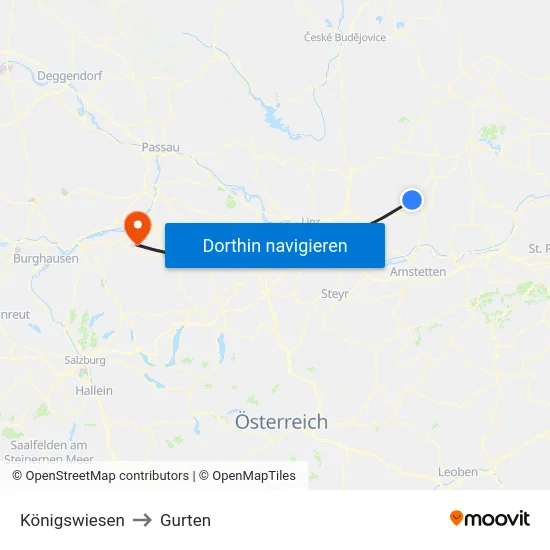 Königswiesen to Gurten map