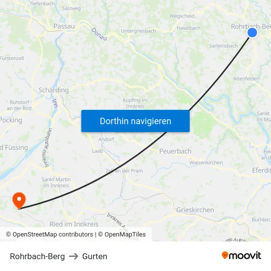 Rohrbach-Berg to Gurten map