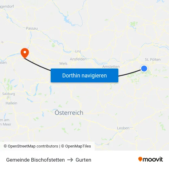 Gemeinde Bischofstetten to Gurten map