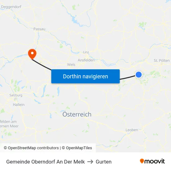 Gemeinde Oberndorf An Der Melk to Gurten map