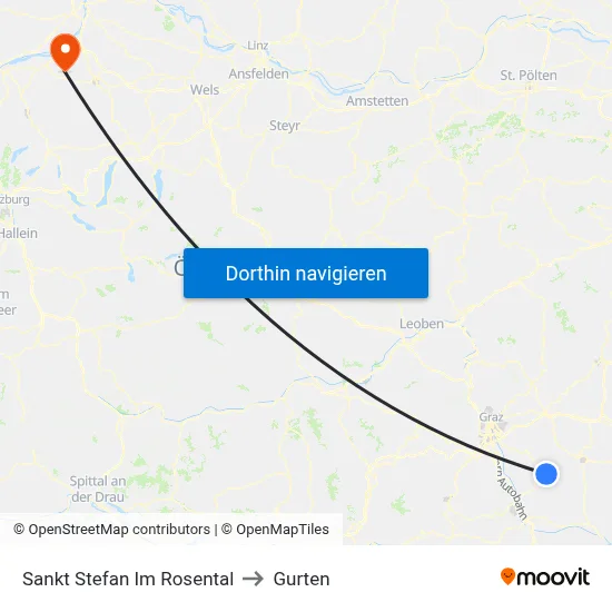 Sankt Stefan Im Rosental to Gurten map