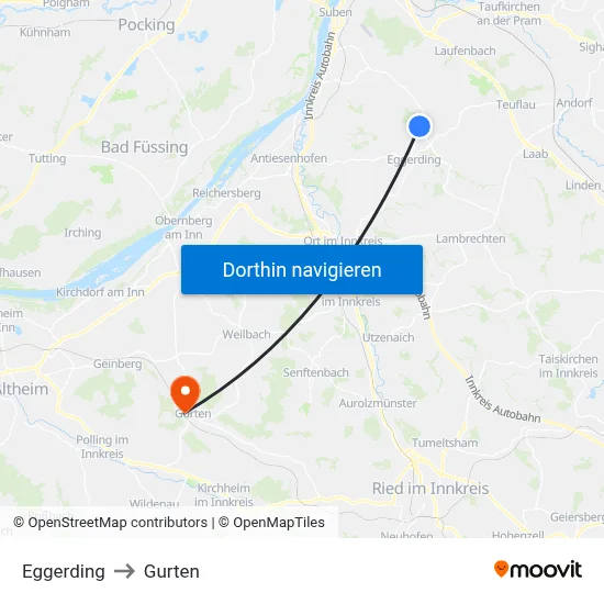 Eggerding to Gurten map