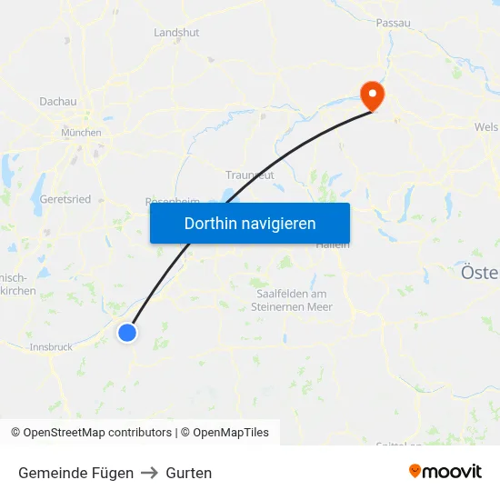 Gemeinde Fügen to Gurten map