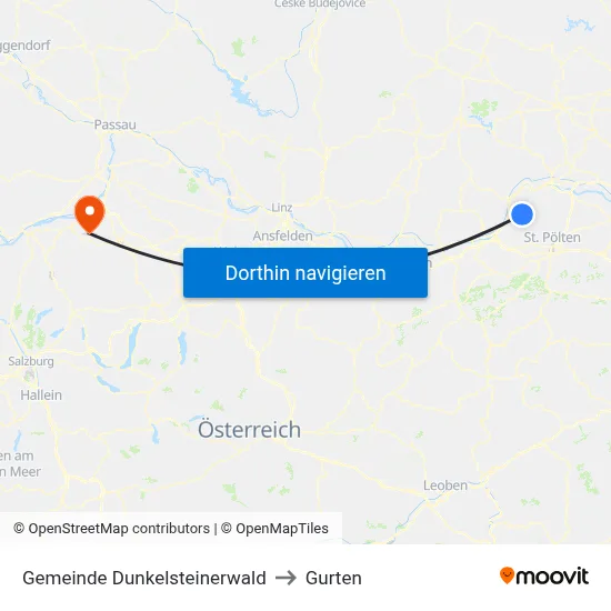 Gemeinde Dunkelsteinerwald to Gurten map