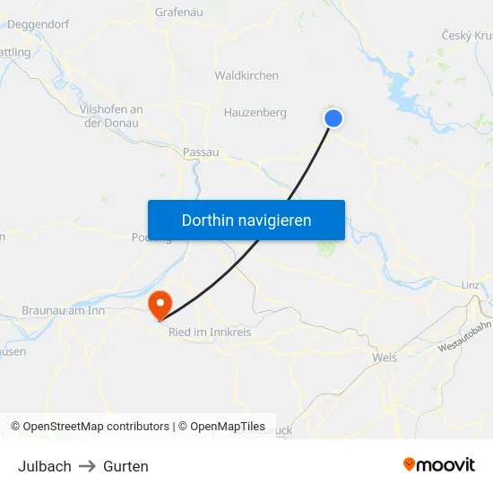 Julbach to Gurten map