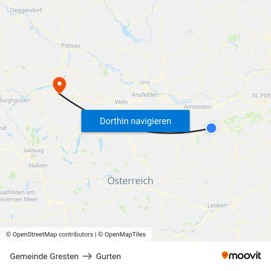 Gemeinde Gresten to Gurten map