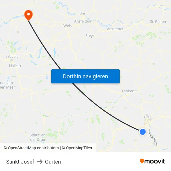 Sankt Josef to Gurten map