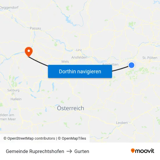 Gemeinde Ruprechtshofen to Gurten map