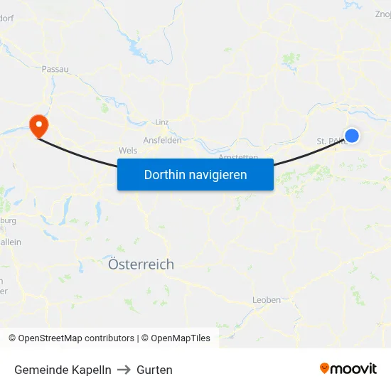 Gemeinde Kapelln to Gurten map