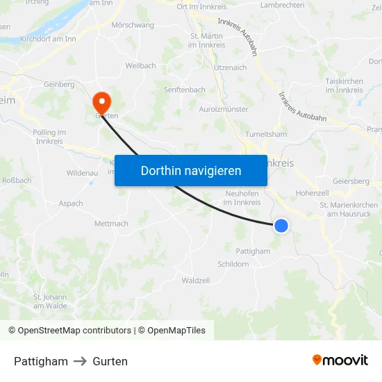 Pattigham to Gurten map