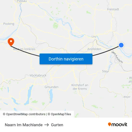 Naarn Im Machlande to Gurten map