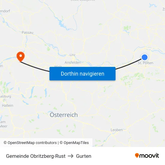 Gemeinde Obritzberg-Rust to Gurten map