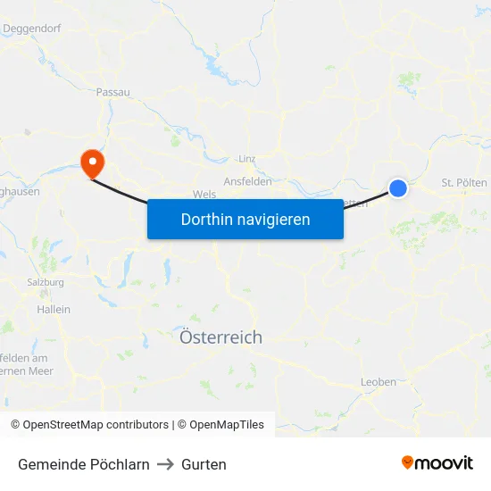 Gemeinde Pöchlarn to Gurten map