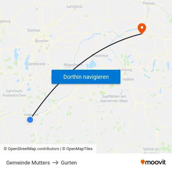 Gemeinde Mutters to Gurten map