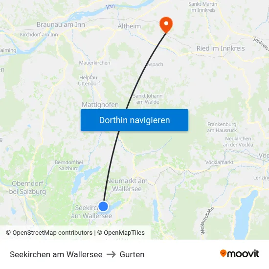 Seekirchen am Wallersee to Gurten map