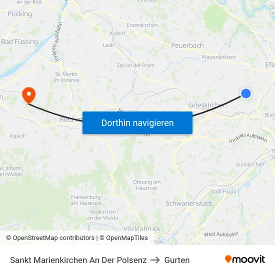 Sankt Marienkirchen An Der Polsenz to Gurten map