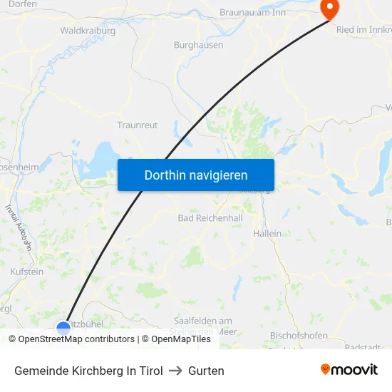 Gemeinde Kirchberg In Tirol to Gurten map