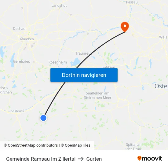 Gemeinde Ramsau Im Zillertal to Gurten map