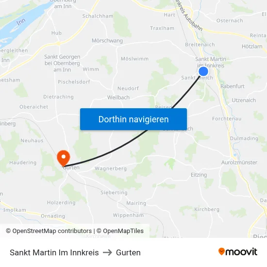 Sankt Martin Im Innkreis to Gurten map