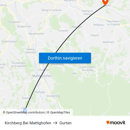 Kirchberg Bei Mattighofen to Gurten map