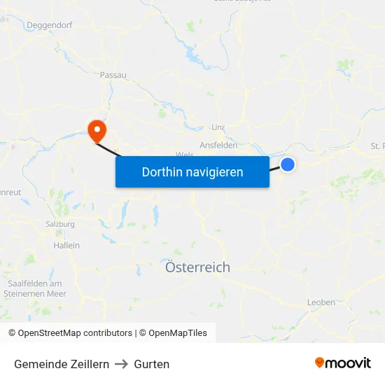 Gemeinde Zeillern to Gurten map