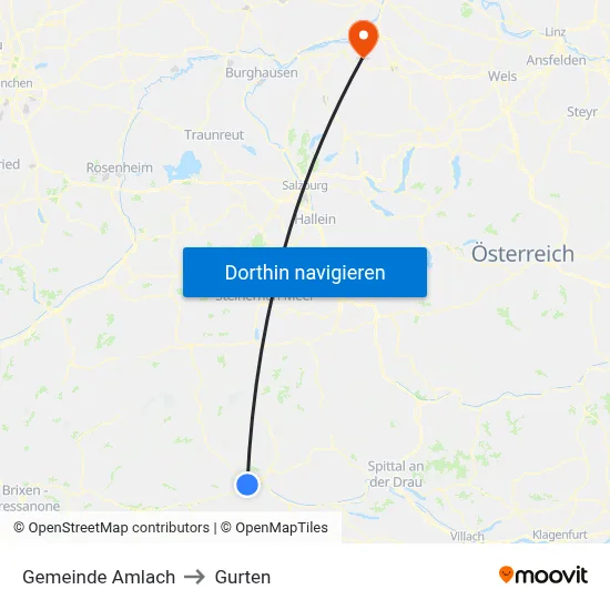 Gemeinde Amlach to Gurten map