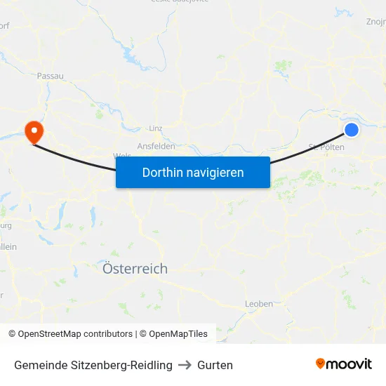 Gemeinde Sitzenberg-Reidling to Gurten map