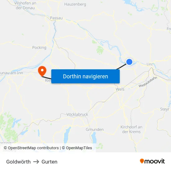 Goldwörth to Gurten map