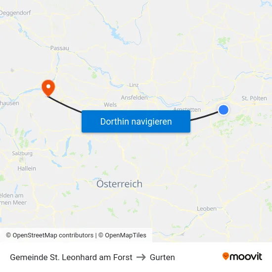 Gemeinde St. Leonhard am Forst to Gurten map