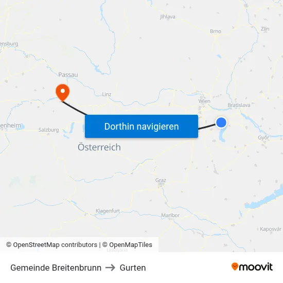 Gemeinde Breitenbrunn to Gurten map