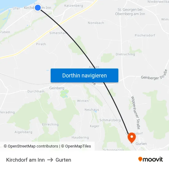 Kirchdorf am Inn to Gurten map