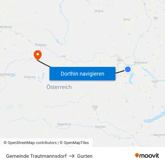 Gemeinde Trautmannsdorf to Gurten map