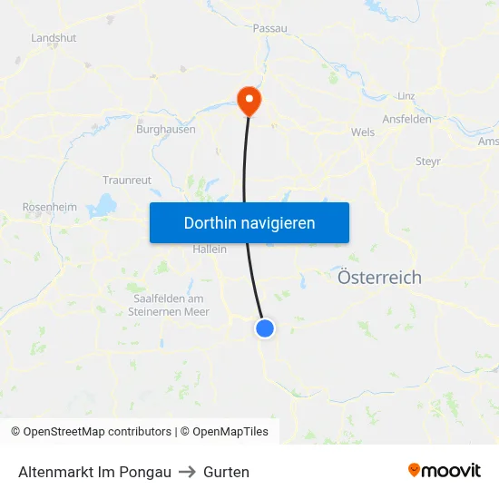 Altenmarkt Im Pongau to Gurten map
