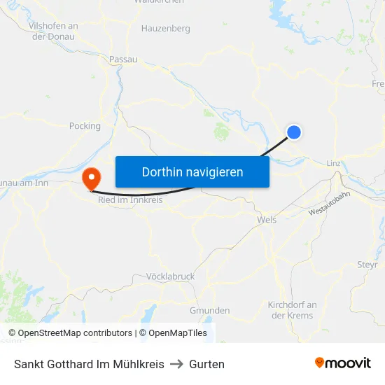 Sankt Gotthard Im Mühlkreis to Gurten map