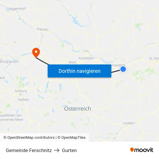 Gemeinde Ferschnitz to Gurten map