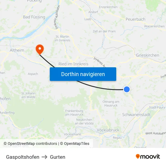 Gaspoltshofen to Gurten map