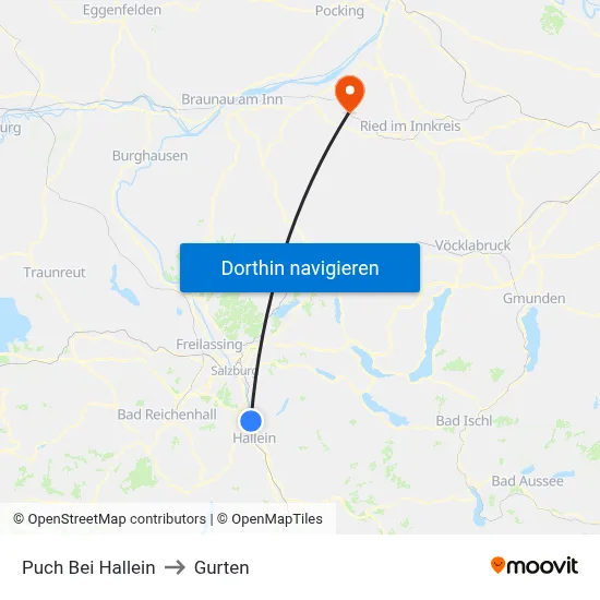 Puch Bei Hallein to Gurten map