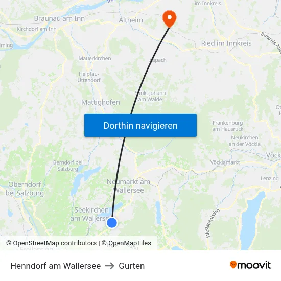 Henndorf am Wallersee to Gurten map