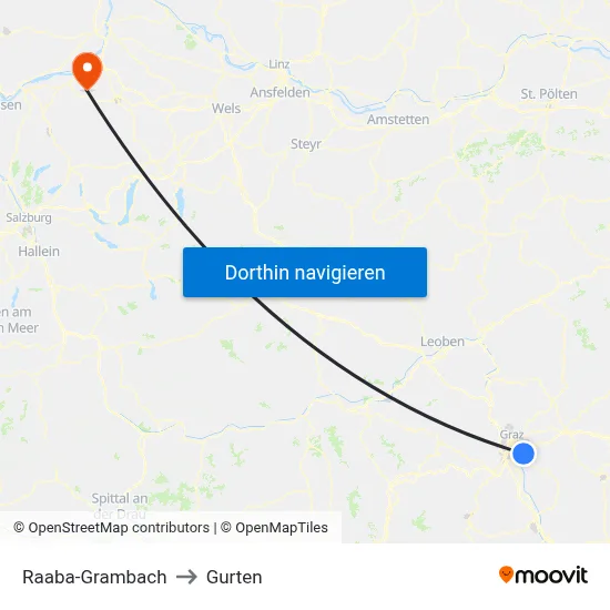 Raaba-Grambach to Gurten map