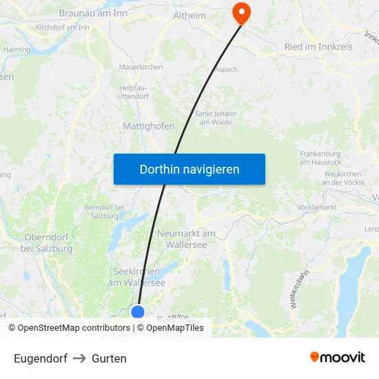 Eugendorf to Gurten map