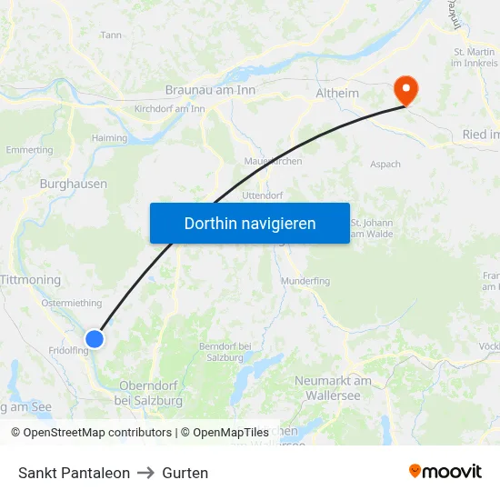 Sankt Pantaleon to Gurten map