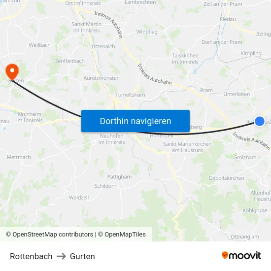 Rottenbach to Gurten map