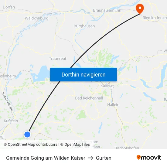 Gemeinde Going am Wilden Kaiser to Gurten map