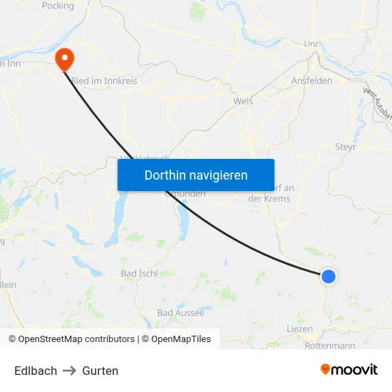Edlbach to Gurten map