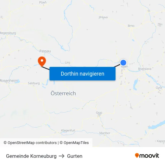 Gemeinde Korneuburg to Gurten map