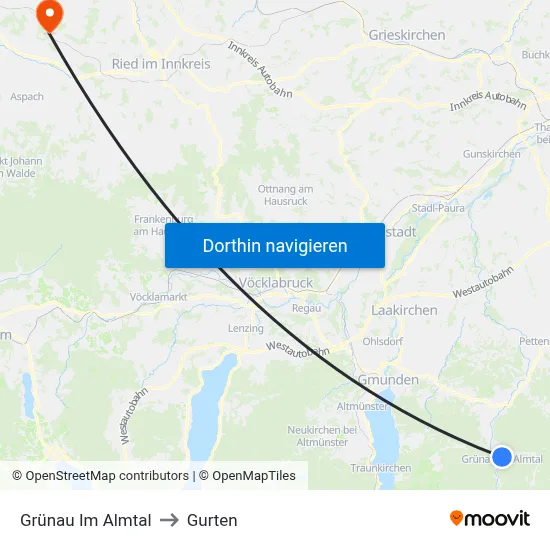 Grünau Im Almtal to Gurten map